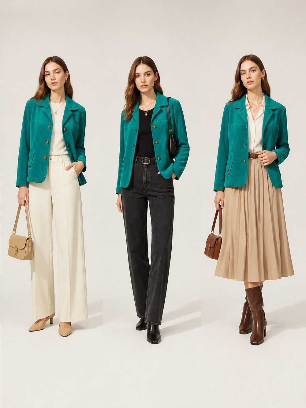 R.Q.T. Teal Emerald Velour Blazer Jacket Size S